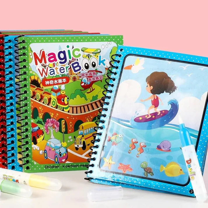 Pack of 4 Magic Water Drawing Coloring Book